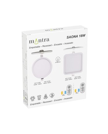 SAONA * DOWNLIGHT LED CUADRADO - 18W - 3000K